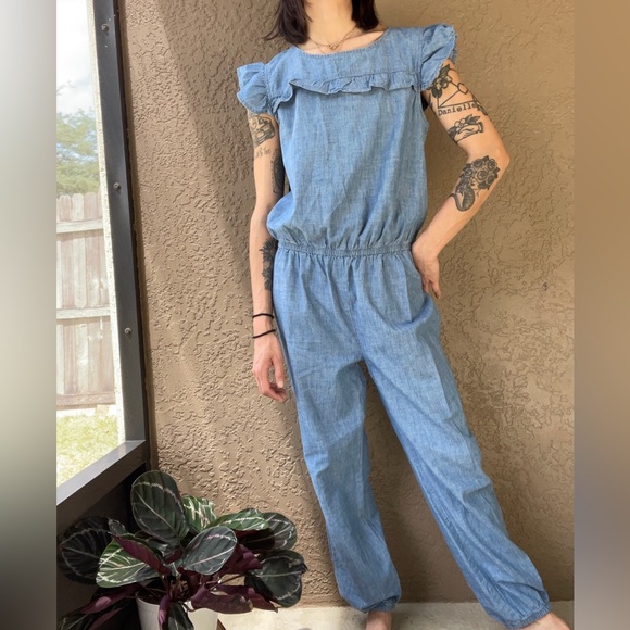 Chambray ruffle jumpsuit - Picture 4 of 4